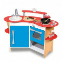 Kookhoek Kleine Chef – Complete Houten Speelkeuken met Oven, Koelkast & Werkende Timer | Compact & Duurzaam Design voor Kinderen vanaf 3 Jaar