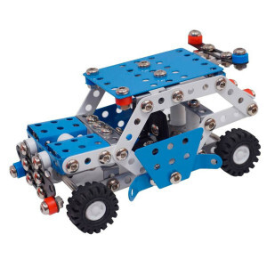 Metal Techno Delta Polizeiauto – Metallbaukasten 269-teilig – Pädagogisches Konstruktionsspielzeug für Kinder – Technisches Bauspielzeug Polizeiwagen