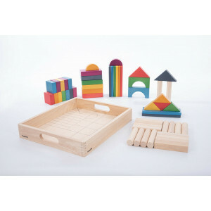 Regenbogen-jumbo-block-set Aus Holz - Pk54