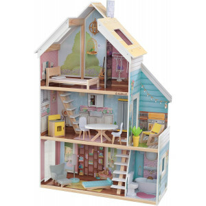 KidKraft Zoey Puppenhaus – 3 Etagen – Mit Licht, Sound & 18 Zubehörteilen – EZ Kraft Assembly™