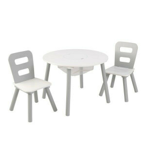 Kindersitzgruppe mit Tisch & 2 Stühlen (grau/weiß) - KidKraft (26166)